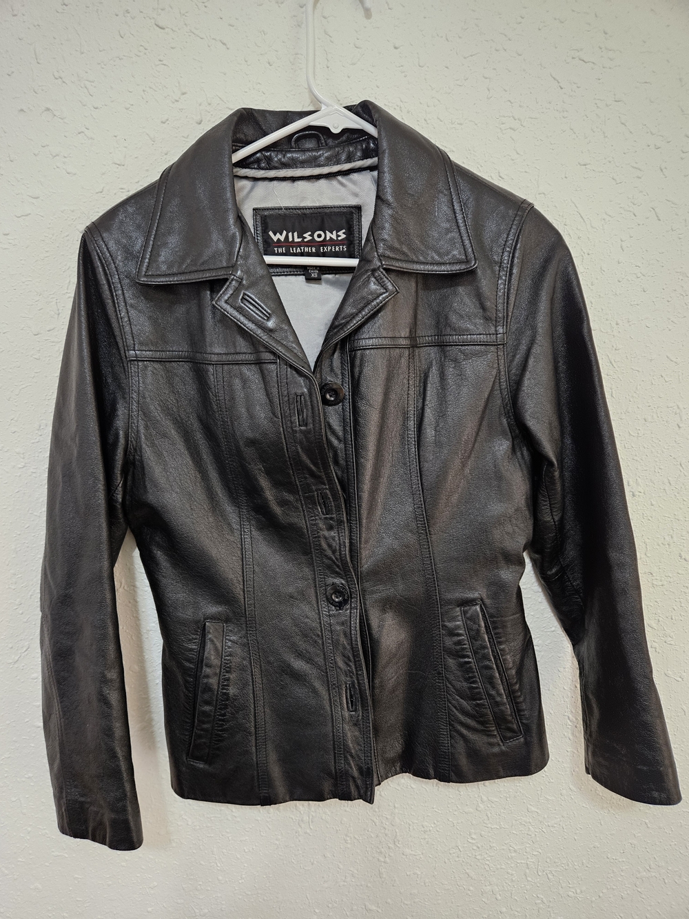 Wilson Black Women's Leather Button-Up Jacket